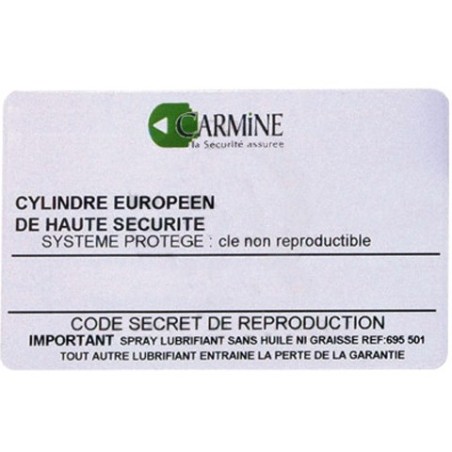 Carte de propriété CARMINE