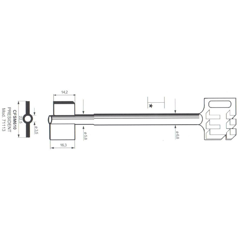 Clé de coffre-fort Mauer CFSM610