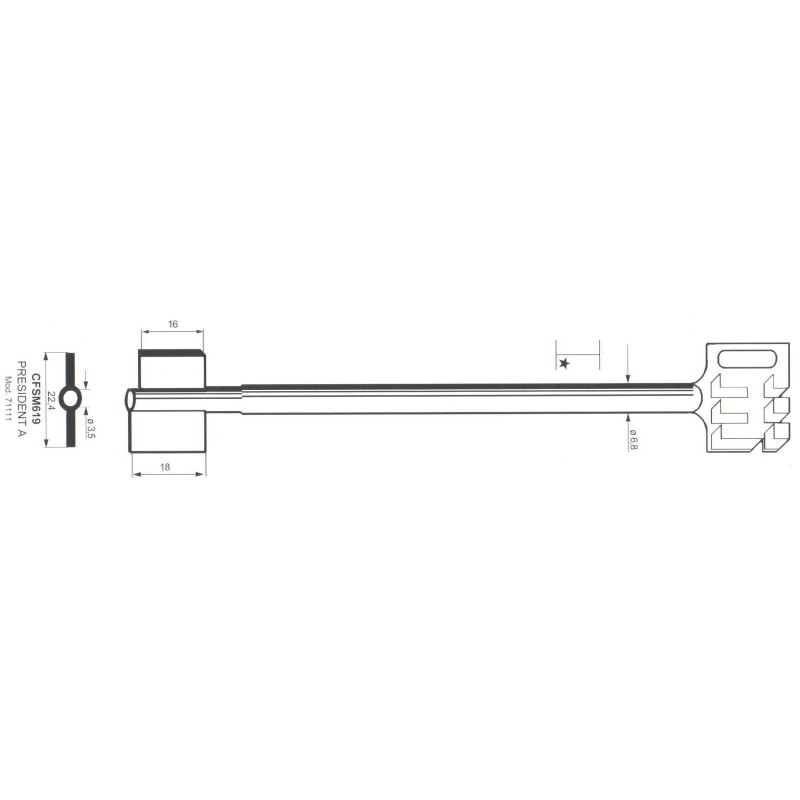 Clé de coffre-fort Mauer CFSM619