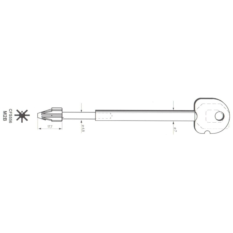 Clé de coffre-fort Fichet Bauche M2B