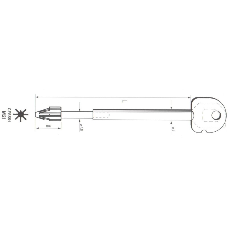 Clé de coffre-fort Fichet Bauche M2I