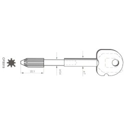Clé de coffre-fort Fichet Bauche CFS519