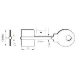Clé de coffre-fort Bode 5BDE2