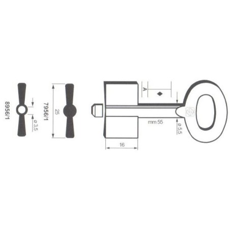 Clé de coffre-fort Ceccherelli 7956