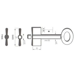Clé de coffre-fort Conforti 7405