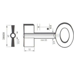 Clé de coffre-fort Conforti 8355C