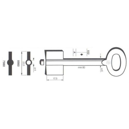 Clé de coffre-fort Conforti 8980