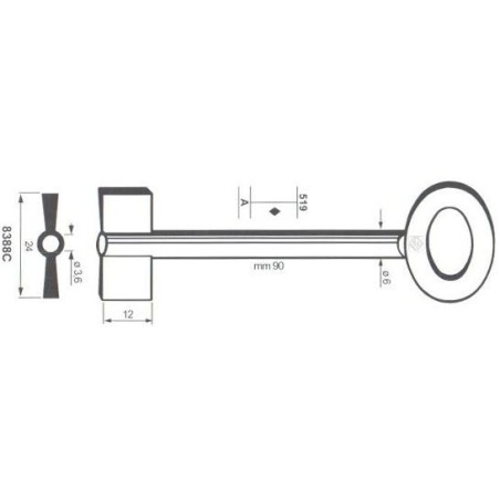 Clé de coffre-fort Conforti 8388C