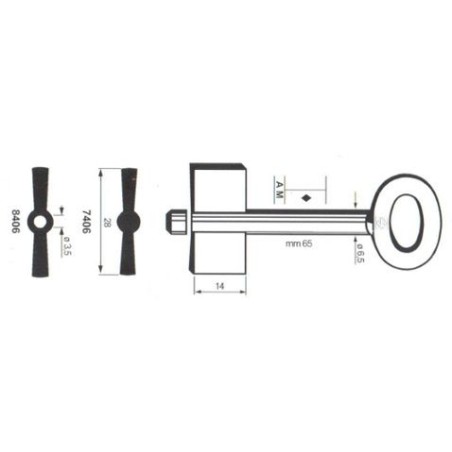 Clé de coffre-fort Conforti 7406