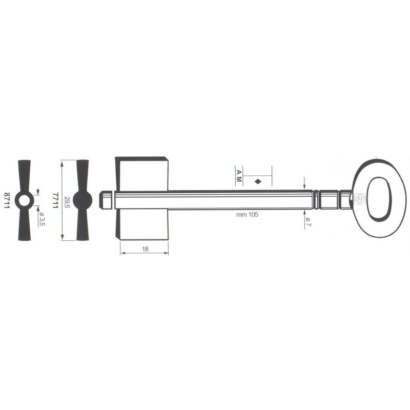 Clé de coffre-fort Corbin 7711