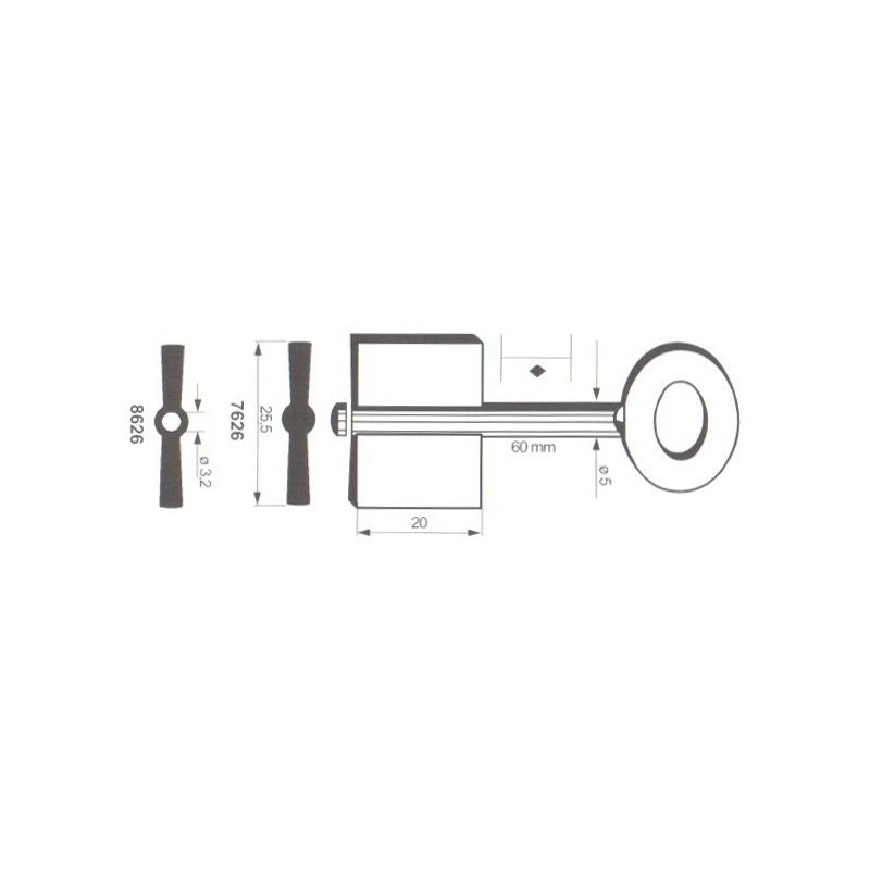 Clé de coffre-fort Fumeo-Parma 7626