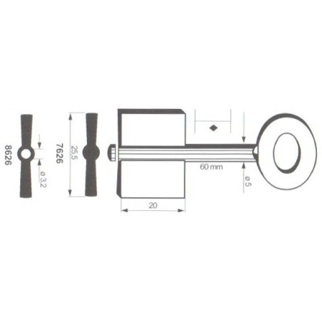 Clé de coffre-fort Fumeo-Parma 7626