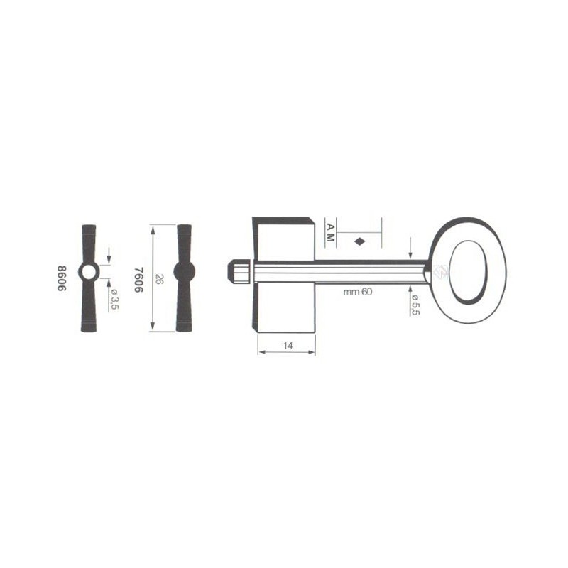 Clé de coffre-fort Fumeo-Parma 8606