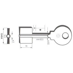 Clé de coffre-fort Glittenberg G464