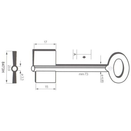 Clé de coffre-fort Hagelin 8473H