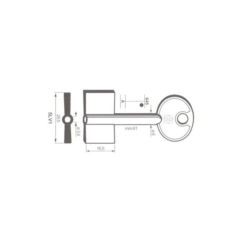 Clé de coffre-fort Lips-Vago 5LV1