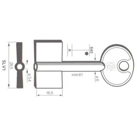 Clé de coffre-fort Lips-Vago 5LV1