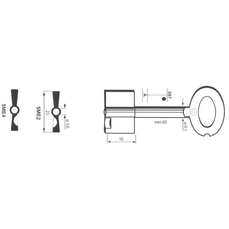 Clé de coffre-fort Melsmetall 5ME2