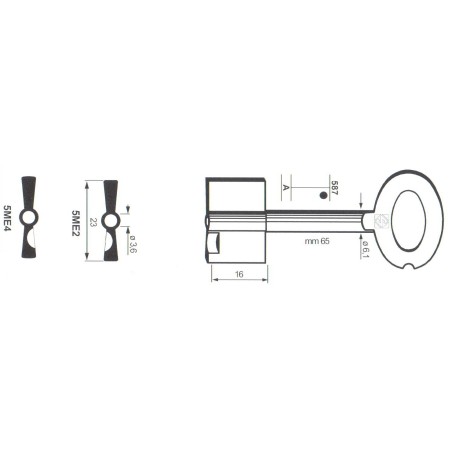 Clé de coffre-fort Melsmetall 5ME2