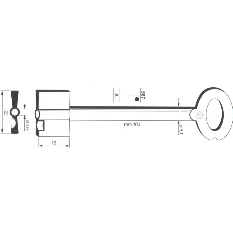 Clé de coffre-fort Melsmetall 5ME3