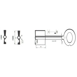 Clé de coffre-fort Melsmetall 5ME4