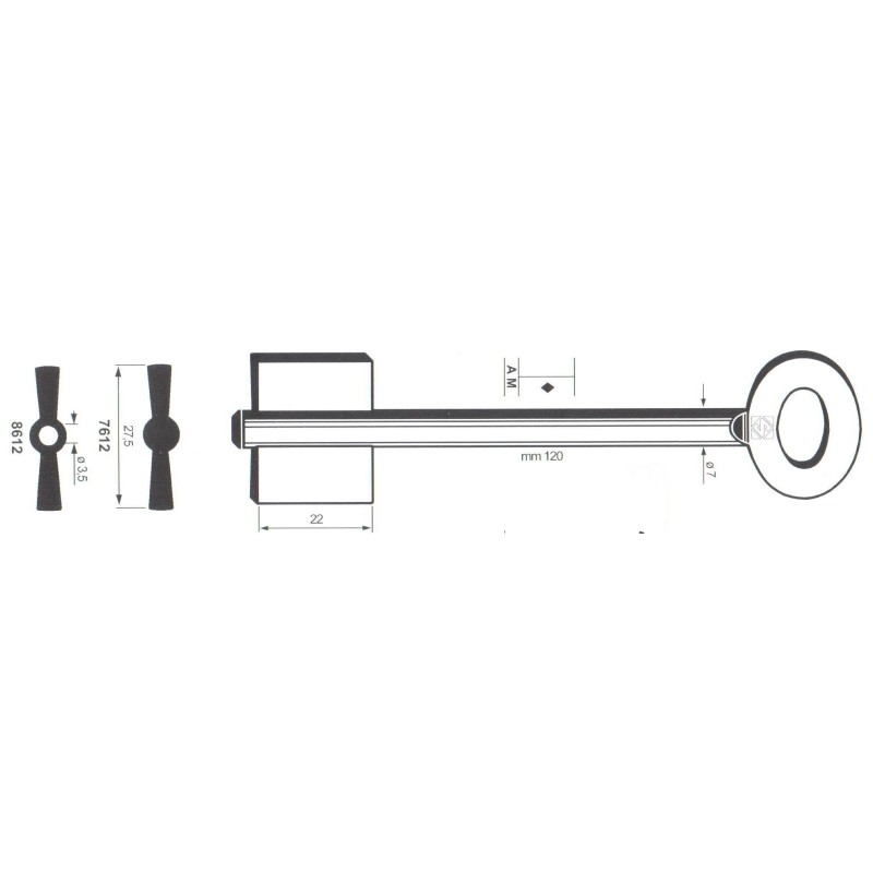 Clé de coffre-fort Parma 7612