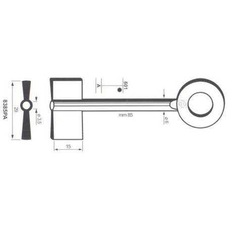 Clé de coffre-fort Parma-Pas 8385PA