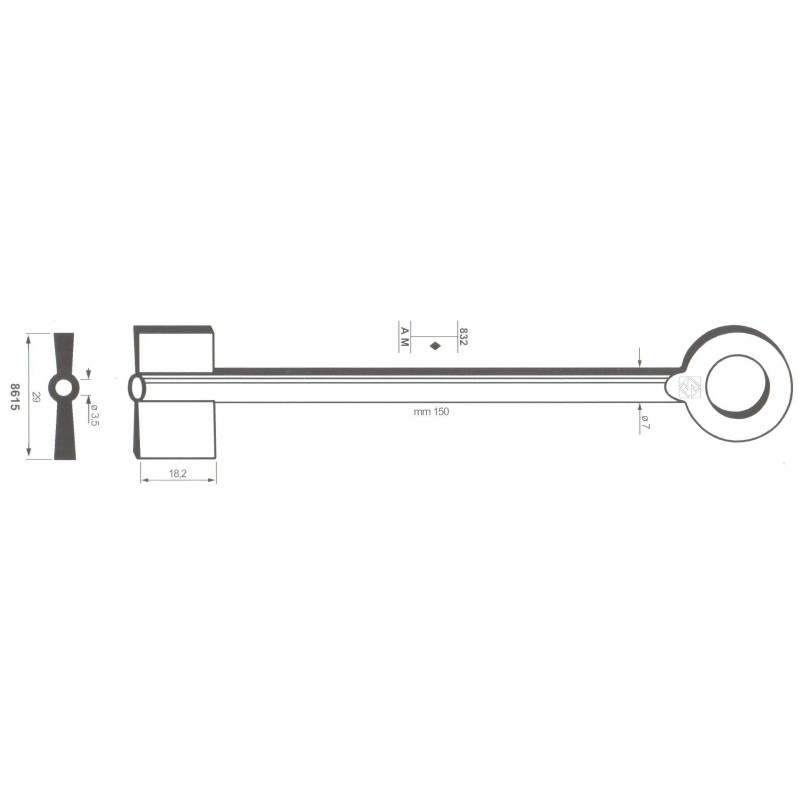 Clé de coffre-fort Parma-Pas 8615