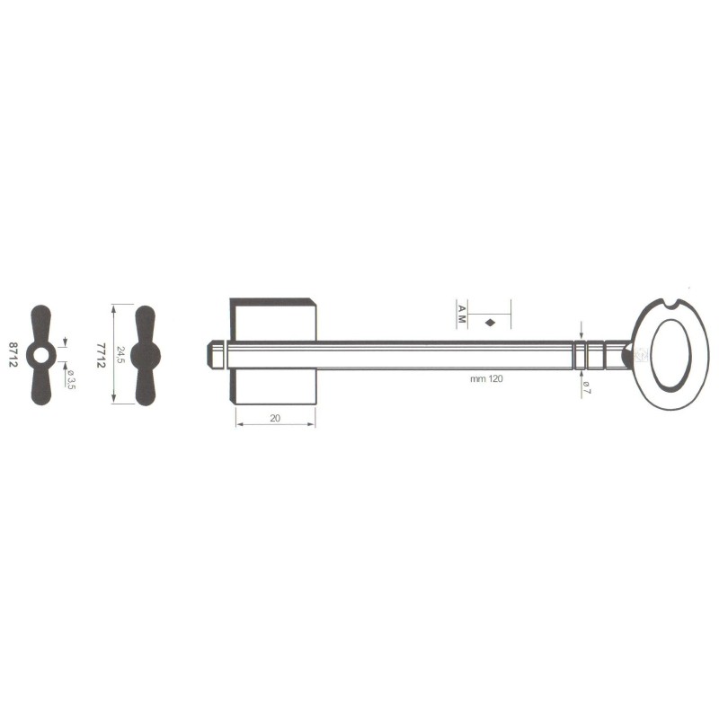 Clé de coffre-fort Parma-Pas 7712