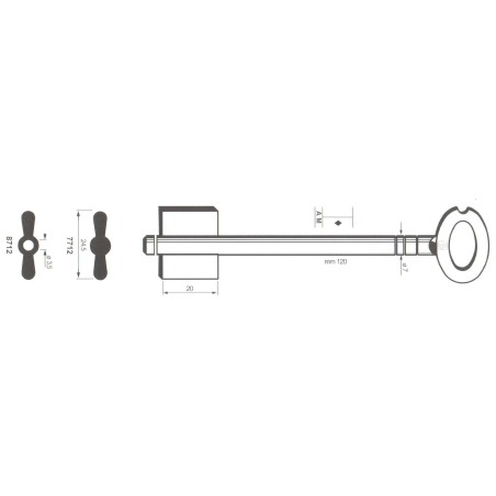 Clé de coffre-fort Parma-Pas 8712