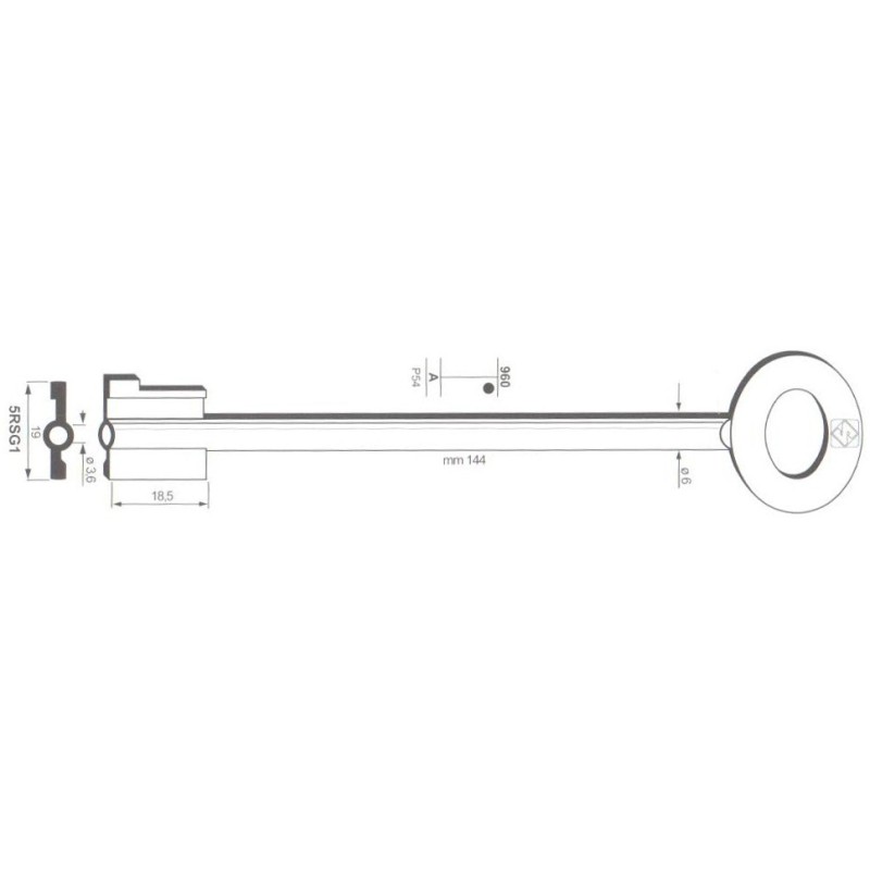 Clé de coffre-fort Rosengren 5RSG1