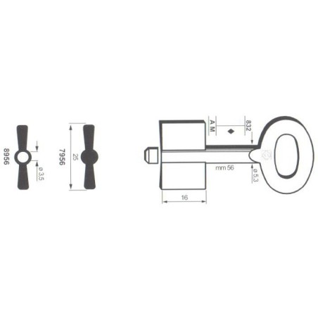 Clé de coffre-fort Sella-Valz 7956