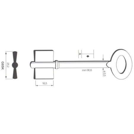 Clé de coffre-fort Sella-Valz G85K