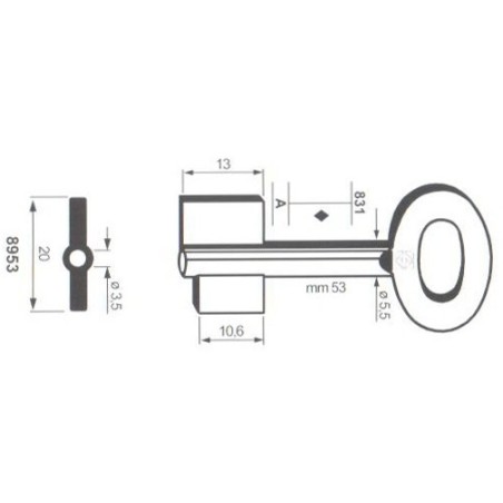 Clé de coffre-fort Sella-Valz 8953