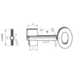 Clé de coffre-fort Sella-Valz 8953-1