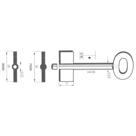 Clé de coffre-fort Sibi 7659