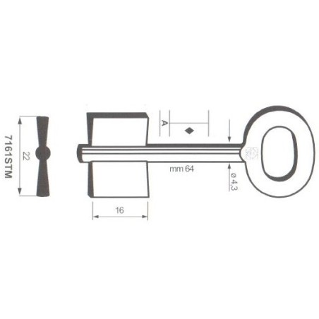 Clé de coffre-fort Stiehm 7161STM