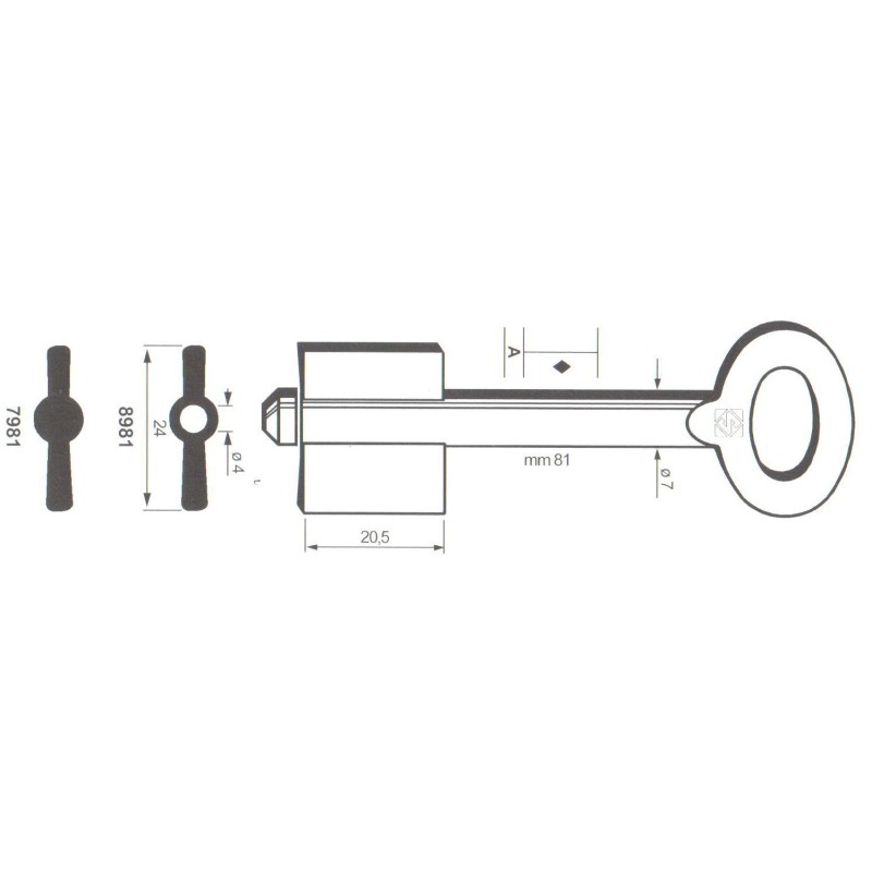 Clé de coffre-fort Stiehm 8981