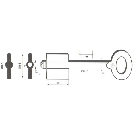 Clé de coffre-fort Stiehm 8981